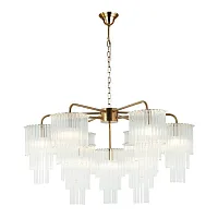 Люстра подвесная Imposio 2132/03/09PS Stilfort прозрачная на 9 ламп, основание бронзовое в стиле современный Люстра подвесная Imposio 2132/03/09PS Stilfort прозрачная на 9 ламп, основание бронзовое в стиле современный